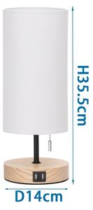 Aigostar - Lampă de birou cu port USB 1xE27/40W/230V negru/crem
