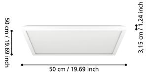 Plafonieră LED de exterior Eglo 901452 ROVITO 17W/230V 50x50 cm IP44 alb
