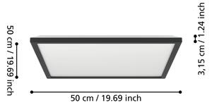 Plafonieră LED de exterior Eglo 901444 ROVITO 17W/230V 50x50 cm IP44 negru