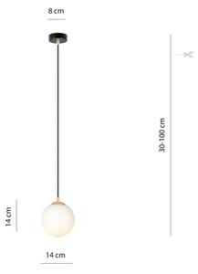 Lustră pe cablu ROYAL 1xE14/10W/230V d. 14 cm negru