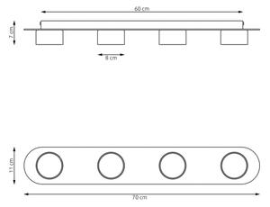 Plafonieră DIAZ 4xGX53/12W/230V negru/maro