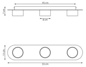 Plafonieră DIAZ 3xGX53/12W/230V negru