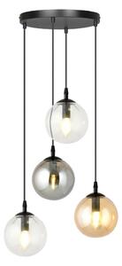 Lustră pe cablu COSMO 4xE14/10W/230V d. 40 cm negru/gri/bej/transparent