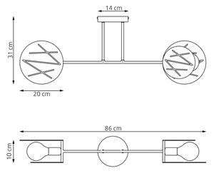 Lustră pe tijă FRICK 2xE27/15W/230V negru