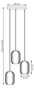 Lustră pe cablu VERDI 3xE27/15W/230V d. 30 cm negru/gri/alb