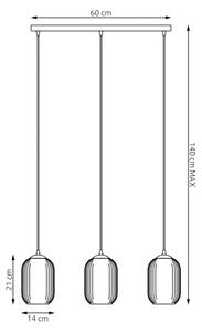 Lustră pe cablu VERDI 3xE27/15W/230V negru/gri