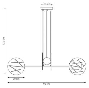 Lustră pe cablu XOTIC 4xE27/15W/230V negru