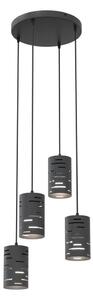 Lustră pe cablu TANK 4xE27/15W/230V negru