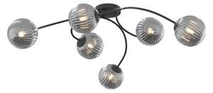 Lustră aplicată VIBRA 6xE14/10W/230V negru/gri