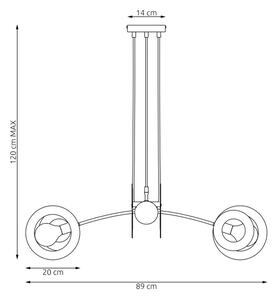 Lustră pe cablu EUFORIA 4xE27/15W/230V negru