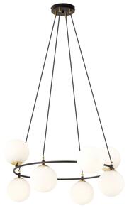 Lustră pe cablu AZURA 8xE14/10W/230V negru/alb