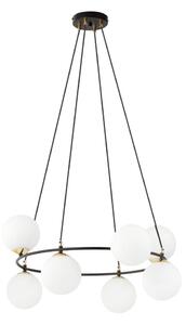 Lustră pe cablu AZURA 8xE14/10W/230V negru/alb