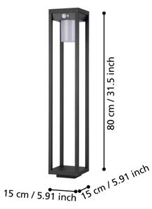 Lampă LED solară cu senzor Eglo 900805 MARTANO LED/3,7W/3,7V 2000 mAh IP44