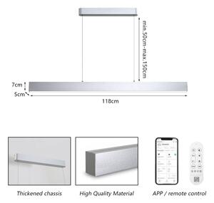 BRILAGI-LED Setabilit lustră SLEEKLINE SMART LED/40W/230V Wi-Fi Tuya argintiu+DO