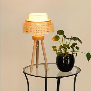 Brilagi - Lampă de masă CEDAR LUNETA 1xE27/15W/230V ratan maro/crem