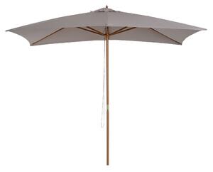 Outsunny Umbrelă de Grădină 2x3m Parasolar Impermeabil din Lemn Lacuit cu Copertină Detașabilă Gri | Aosom Romania