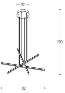 Lustră LED pe cablu dimabilă LED/48W/230V negru Zambelis 1947