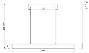 Lustră LED pe cablu Maytoni P010PL-L30B4K STEP LED/30W/230V 4000K 118,5 cm negru