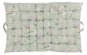 Saltea verde, din bumbac, model floral, 100x60cm, Aix