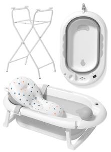 JAKS Cădiță Vaiana pentru baie cu accesorii gri Variante de tăviță: Cădiță pentru baie + pernă + suport