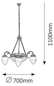 Rabalux 8633 - Lustra cu lant ANNABELLA 3xE14/40W+2xE27/60W