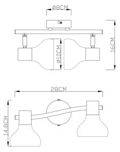 Globo 54921-2 - Lampă spot LOTHAR 2xE14/40W/230V