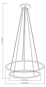 Lustră LED pe cablu Zuma Line PL201004B-2BK MARSEILLE LED/40W/230V negru