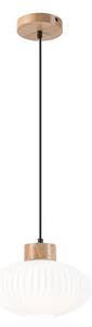 Lustră pe cablu HARMONY 1xE27/15W/230V d. 25 cm alb/stejar