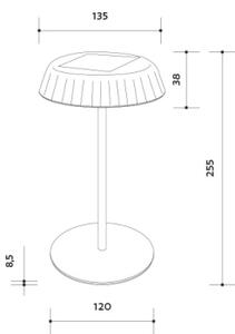 Lampă de masă LED solară reîncărcabilă, reglabilă VIVIEN, 3W/5V, 2700K, IP54, negru