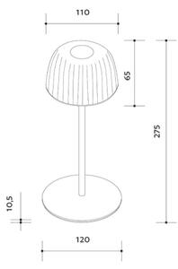 Lampă LED reîncărcabilă dimabilă de masă de exterior VIVIEN LED/3W/5V 2700K IP54 alb