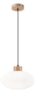 Lustră pe cablu HARMONY 1xE27/15W/230V d. 30 cm alb/stejar
