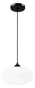 Lustră pe cablu HARMA 1xE27/15W/230V d. 30 cm alb/negru