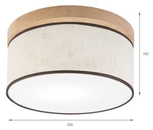 Plafonieră Brilagi BELLADONNA 1xE27/15W/230V d. 30 cm crem/stejar