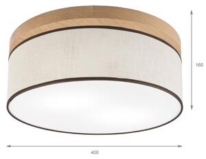 Plafonieră Brilagi BELLADONNA 2xE27/15W/230V d. 40 cm crem/stejar