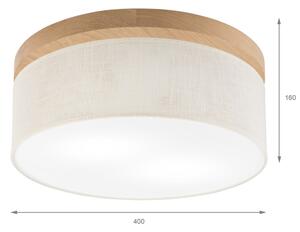 Plafonieră Brilagi BELLADONNA 2xE27/15W/230V d. 40 cm crem/stejar