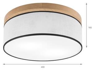 Plafonieră Brilagi BELLADONNA 2xE27/15W/230V d. 40 cm alb/stejar