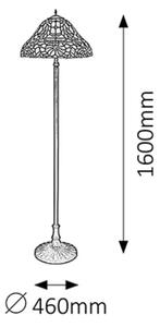 Lampadar cu abajur din sticlă vitrată Tiffany MIRELLA 2xE27/60W/230V Rabalux 8088