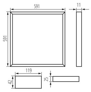 Kanlux 26789 - Cadru LED AVAR pentru tavan casetat, 32 W, 230 V, 6000 K, 59x59 cm