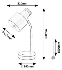 Rabalux 74100 - Lampă de birou PASTRO 1xE27/20W/230V portocalie