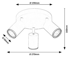 Spot Rabalux NOLIE 73106 - 3 x GU10, 15 W, 230 V, alb