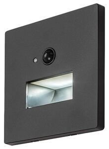 Rabalux 77197-LED Lampă LED pentru trepte LUNCA cu senzor de mișcare și senzor de amurg, 1W/230V, 3000/4500/6500K, negru