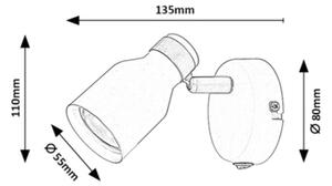 Rabalux 73095 - Spot de perete NEZORI 1xGU10/15W/230V