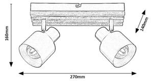 Rabalux 73421 - Plafonieră cu 2 spoturi NOXELLE 2xE14/10W/230V