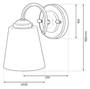 Lampă de perete PAFOS 1xE27/15W/230V, aurie