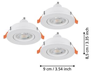 Eglo 902242 - Set 3x spot LED încastrat BARRANCO 1xGU10/4,5W/230V alb