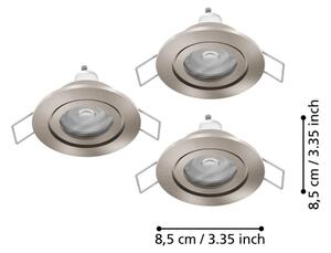 Eglo 902239 – Set 3 spoturi LED de tavan BARRANCO pentru baie, 1x GU10/4,5W/230V, IP44, crom