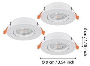 Eglo 902262 - Set 3x spoturi LED încastrate BARRANCO, 4,8 W, 230 V, alb