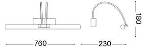 Aplică LED pentru tablouri Ideal Lux BOW LED/8W/230V 76 cm auriu