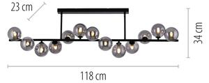 Schöner Wohnen DUBAI 14505-18 - Lustră LED pe tijă, 13xG9/3W/230V, negru/fumuriu