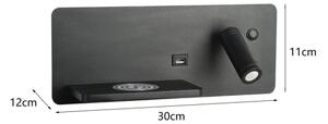Aplică LED cu raft, USB și funcție de încărcare fără fir Immax 08288L LED/3W/230V + LED/3W